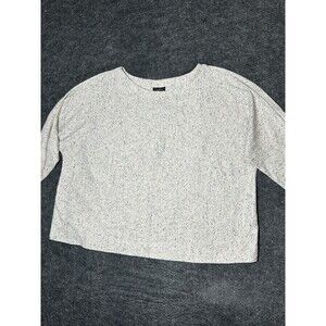 J. Jill Wearever Collection Top Womens XL Speckled Rib Knit Cream Boxy Stretch